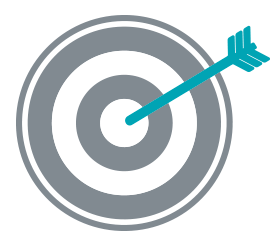 Image centrée de cible avec flèche plantée au centre, symbolisant l'efficacité de la pré-consultation Eyeneed